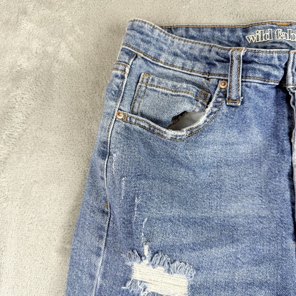 Wild Fable Jeans 8 Blue Denim Stretch High Rise Straight Distressed Stretch - Picture 7 of 16